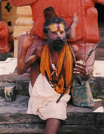 Hindu Sadhu Doing Yoga